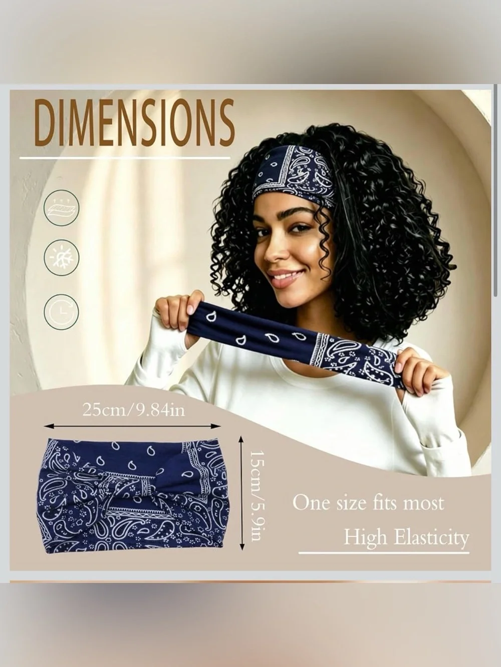 6pack twist  Knotted Hair Band Non Slip Boho Head Wraps Yoga Workout